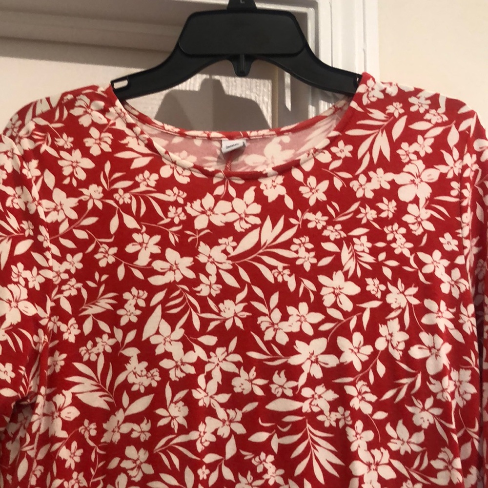 Red floral dress